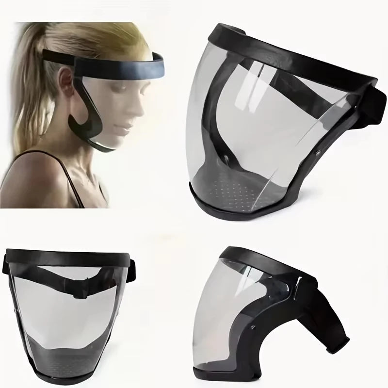 PrecisionPro™ Full-Face Safety Shield – Transparent Reusable Mask with Adjustable Buckle, Heat-Resistant Protection for Work & Outdoor Use