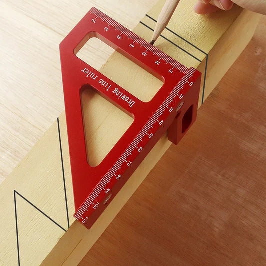 PrecisionPro™ Aluminum Alloy Miter Square – High Precision Woodworking Triangle Ruler & Layout Measuring Tool for Engineers & Carpenters