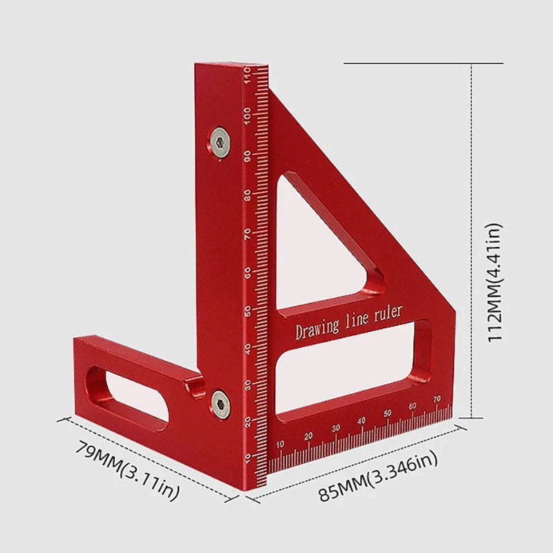 PrecisionPro™ Aluminum Alloy Miter Square – High Precision Woodworking Triangle Ruler & Layout Measuring Tool for Engineers & Carpenters