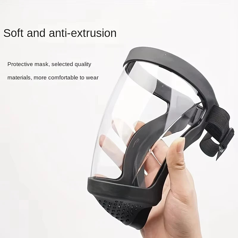PrecisionPro™ Full-Face Safety Shield – Transparent Reusable Mask with Adjustable Buckle, Heat-Resistant Protection for Work & Outdoor Use
