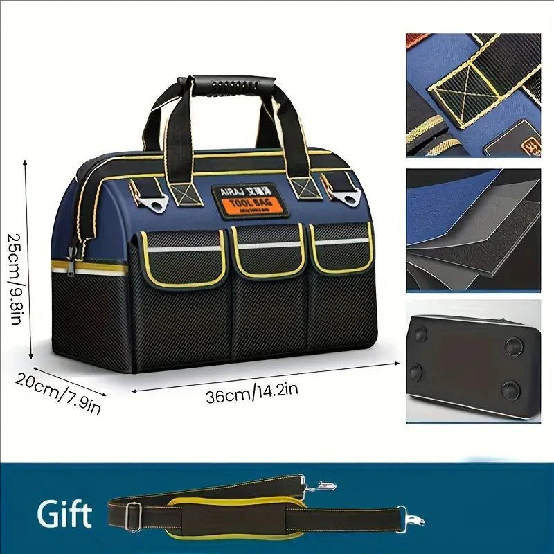 PrecisionPro™ 1680D Multi-Functional Tool Bag – Waterproof & Wear-Resistant Electrician Storage Bag with High Capacity