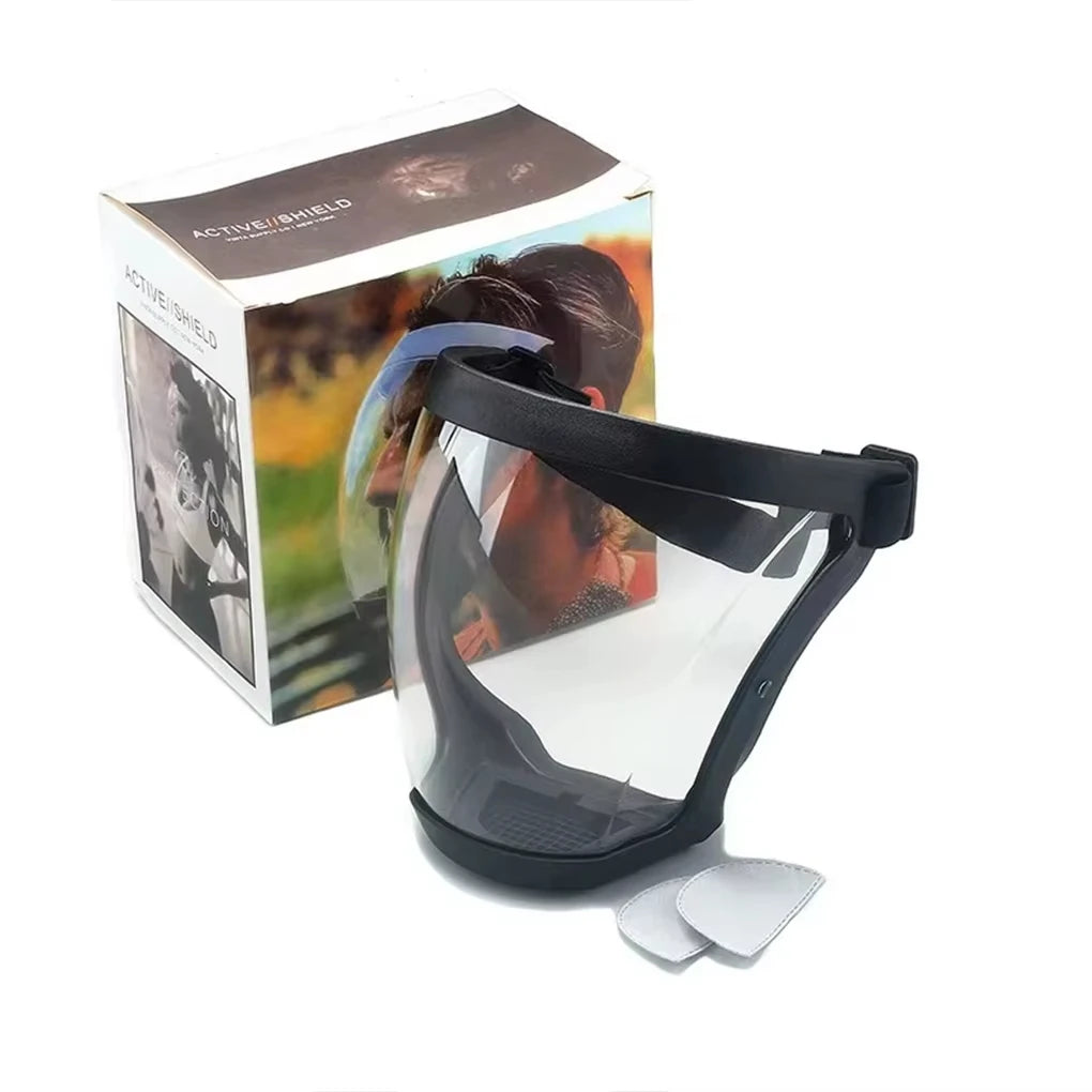 PrecisionPro™ Full-Face Safety Shield – Transparent Reusable Mask with Adjustable Buckle, Heat-Resistant Protection for Work & Outdoor Use
