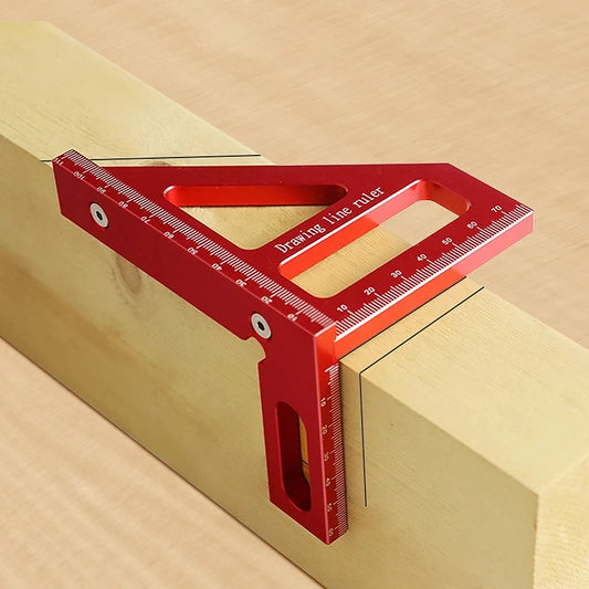 PrecisionPro™ Aluminum Alloy Miter Square – High Precision Woodworking Triangle Ruler & Layout Measuring Tool for Engineers & Carpenters
