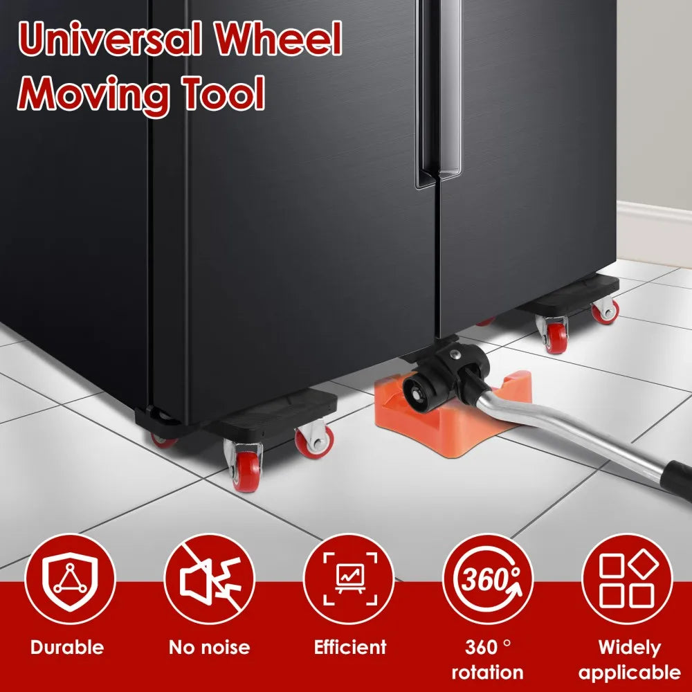 PrecisionPro™ 400KG Heavy-Duty Furniture Mover Set – Includes Slides, Wheels & Roller Bar for Easy Transport