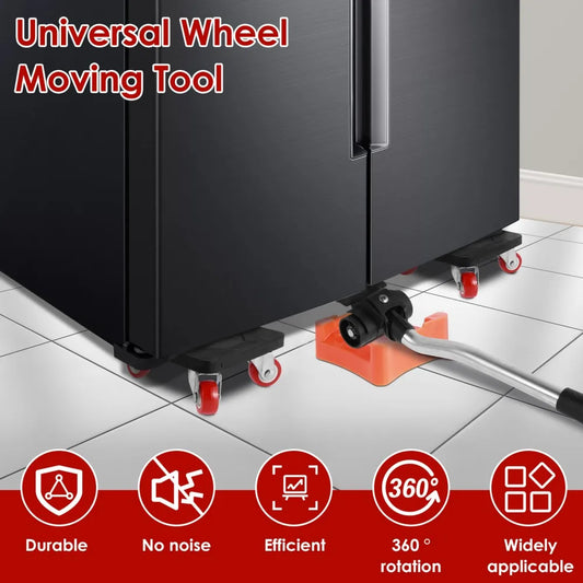 PrecisionPro™ 400KG Heavy-Duty Furniture Mover Set – Includes Slides, Wheels & Roller Bar for Easy Transport