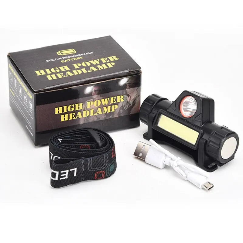 PrecisionPro™ MagBeam LED Headlamp – USB Rechargeable COB Headlight with Strong Magnet, Super Bright & Waterproof for Outdoor Fishing