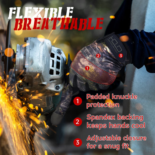 PrecisionPro™ Tactical Work Gloves – Durable Touchscreen Utility Gloves for Mechanics, Construction & Sports Training