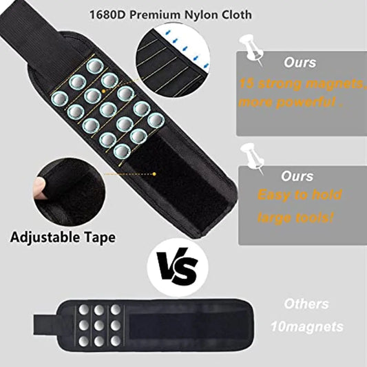 PrecisionPro™ MagBand Pro – Heavy-Duty Magnetic Wrist Tool Holder for Screws, Nails & Small Tools