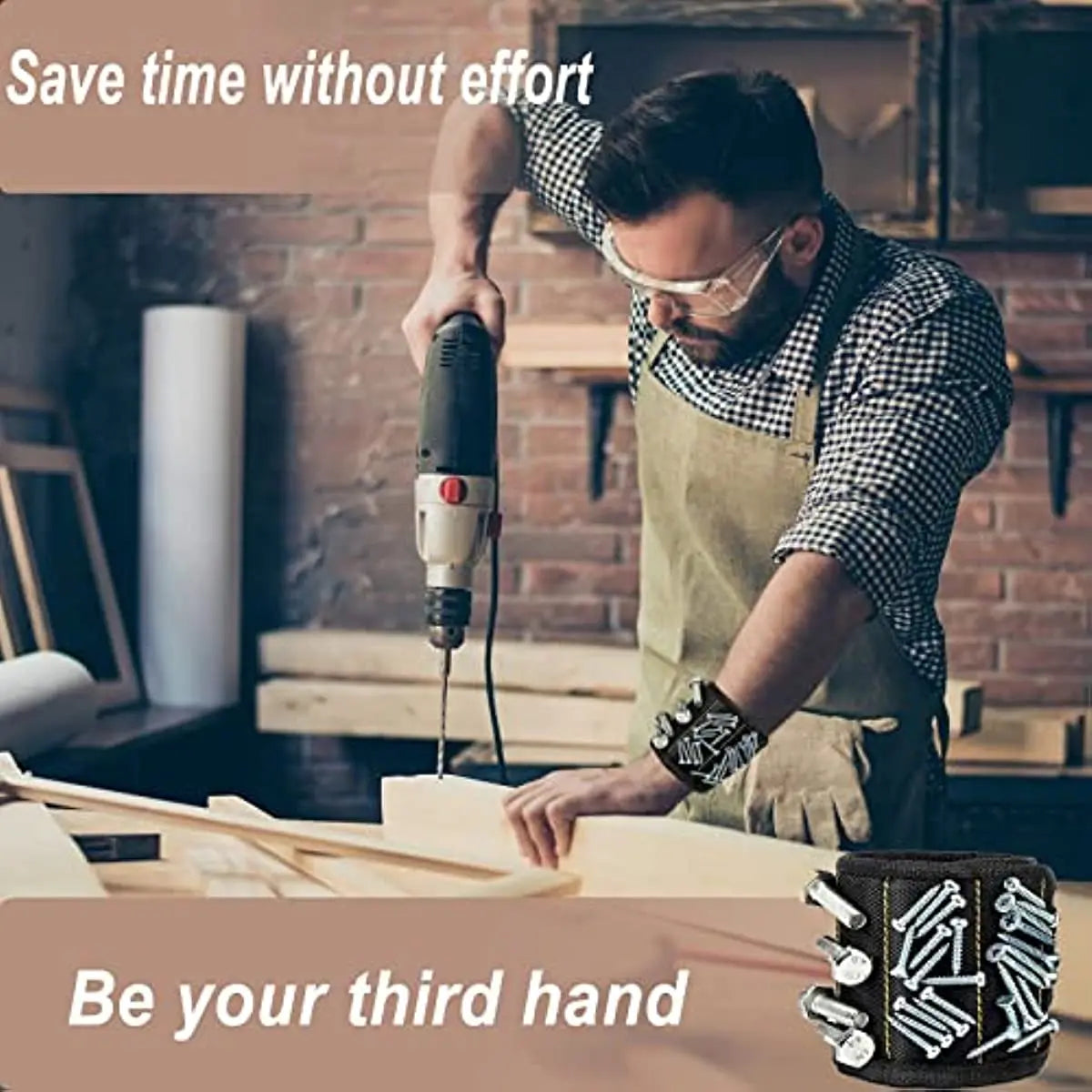 PrecisionPro™ MagBand Pro – Heavy-Duty Magnetic Wrist Tool Holder for Screws, Nails & Small Tools
