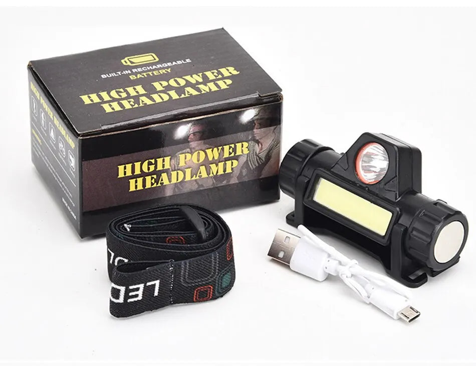 PrecisionPro™ MagBeam LED Headlamp – USB Rechargeable COB Headlight with Strong Magnet, Super Bright & Waterproof for Outdoor Fishing