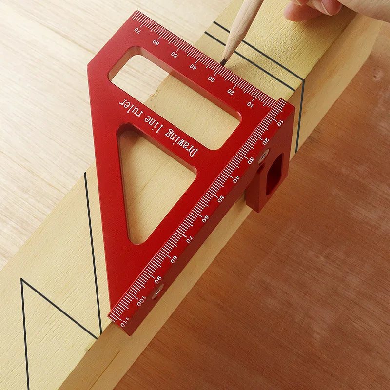 PrecisionPro™ Aluminum Alloy Miter Square – High Precision Woodworking Triangle Ruler & Layout Measuring Tool for Engineers & Carpenters